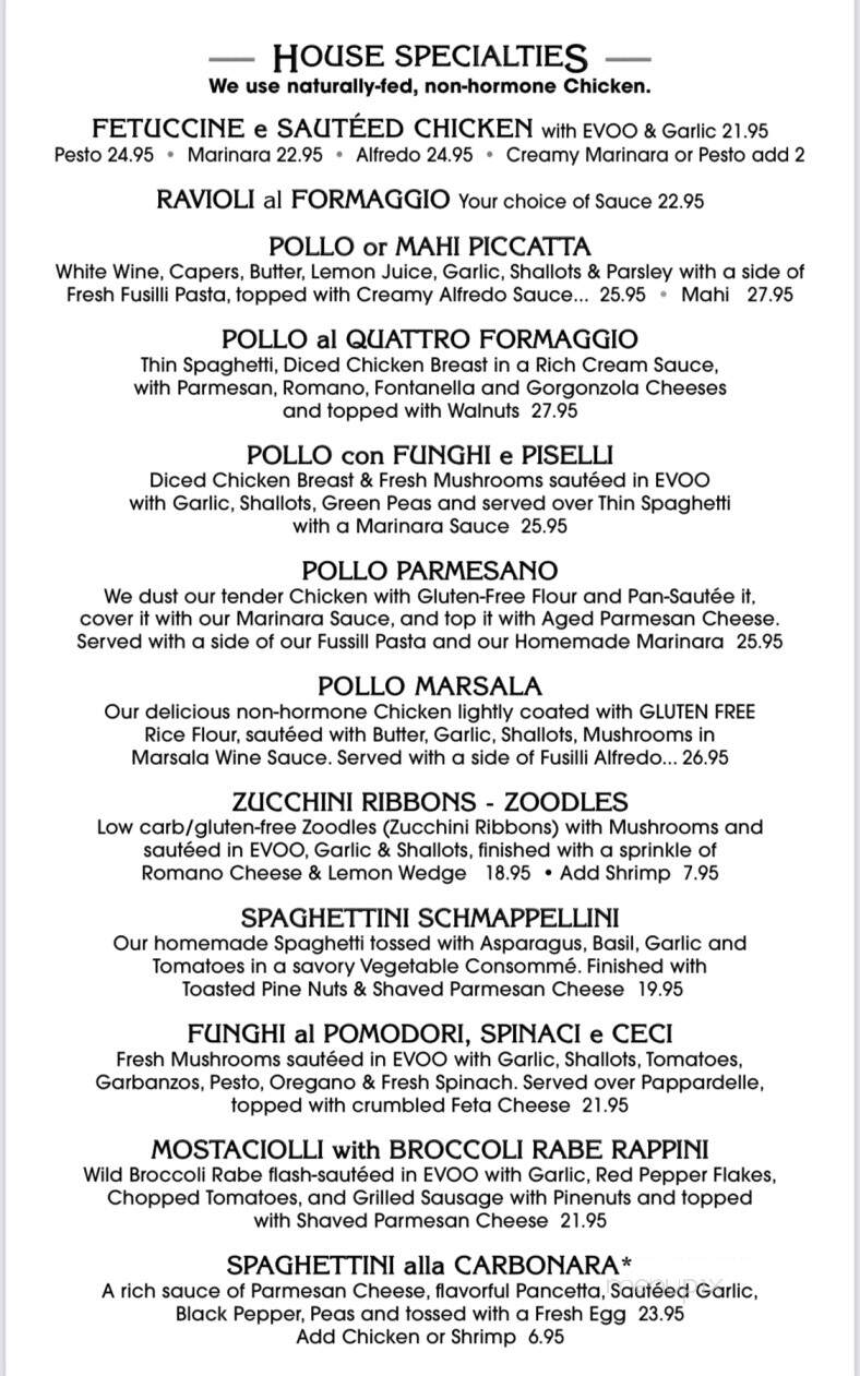 Mangia Mangia Pasta Cafe - Key West, FL menu_pic
