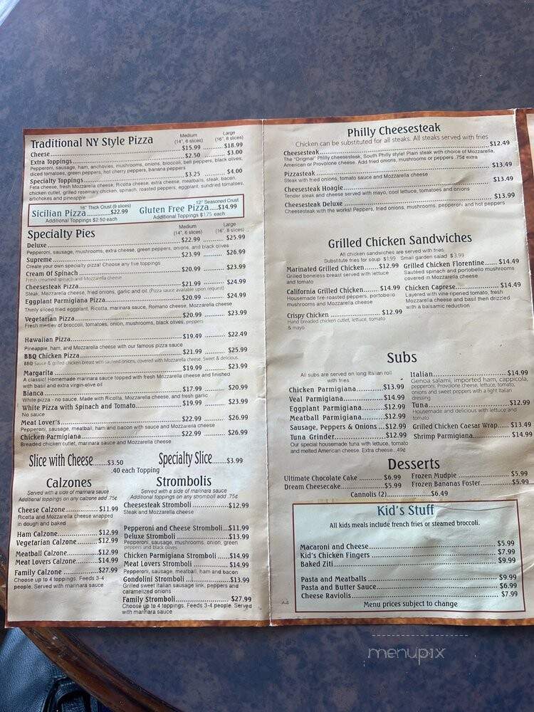 Pepperoni Grill Restaurant - Coral Springs, FL menu_pic