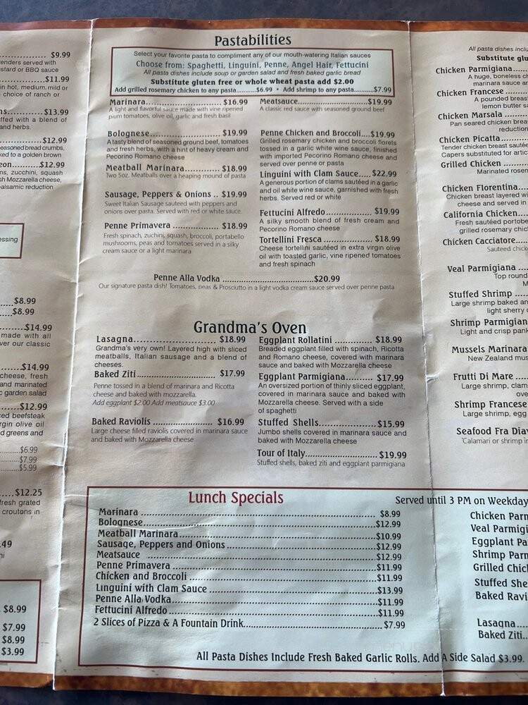 Pepperoni Grill Restaurant - Coral Springs, FL menu_pic
