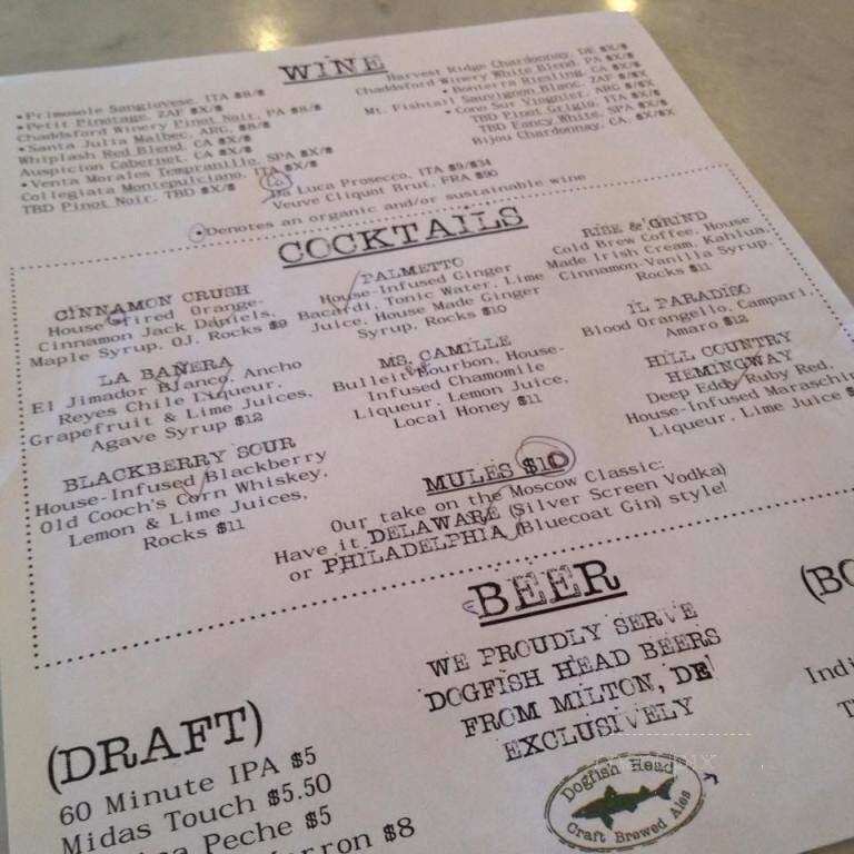 Corner Bistro - Wilmington, DE menu_pic