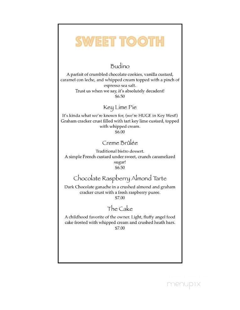 Corner Bistro - Wilmington, DE menu_pic