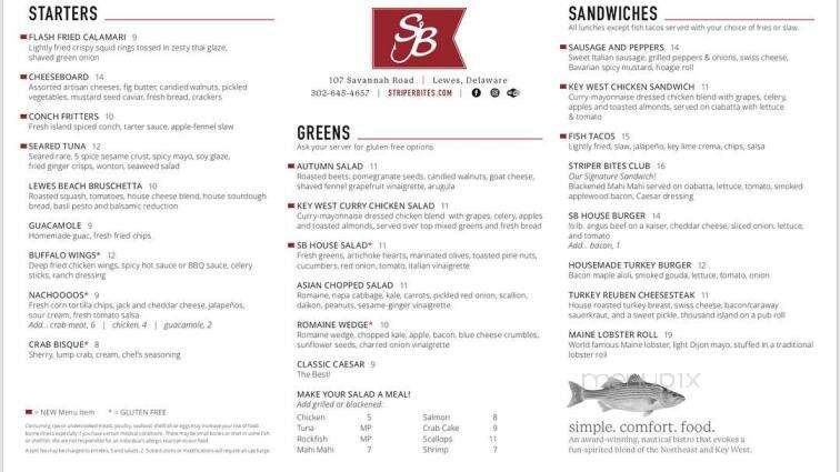 Striper Bites - Lewes, DE menu_pic
