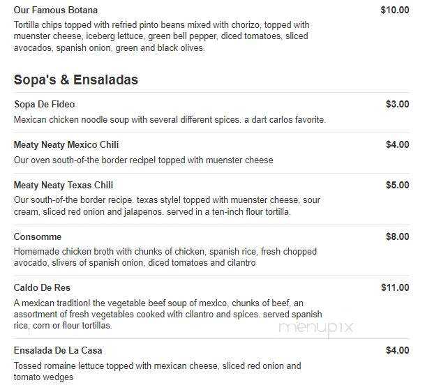 Don Carlos Mexican Restaurant - Clinton Township, MI menu_pic