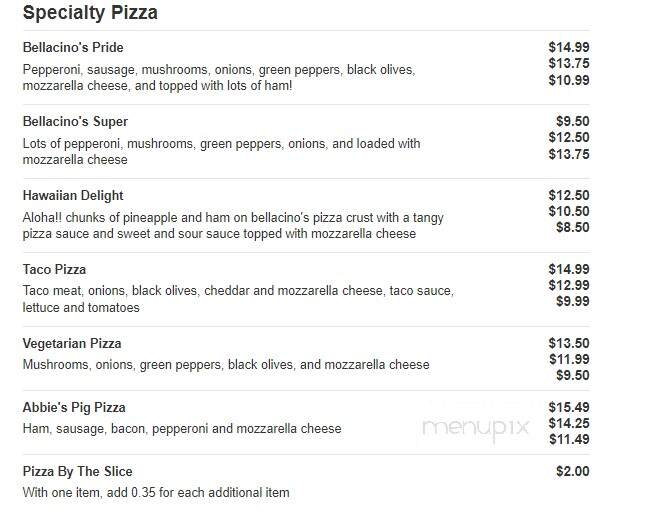 Bellacino's Pizza and Grinders - Dearborn, MI menu_pic