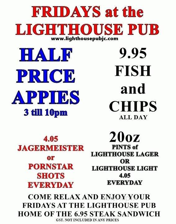 Lighthouse Pub - Calgary, AB menu_pic