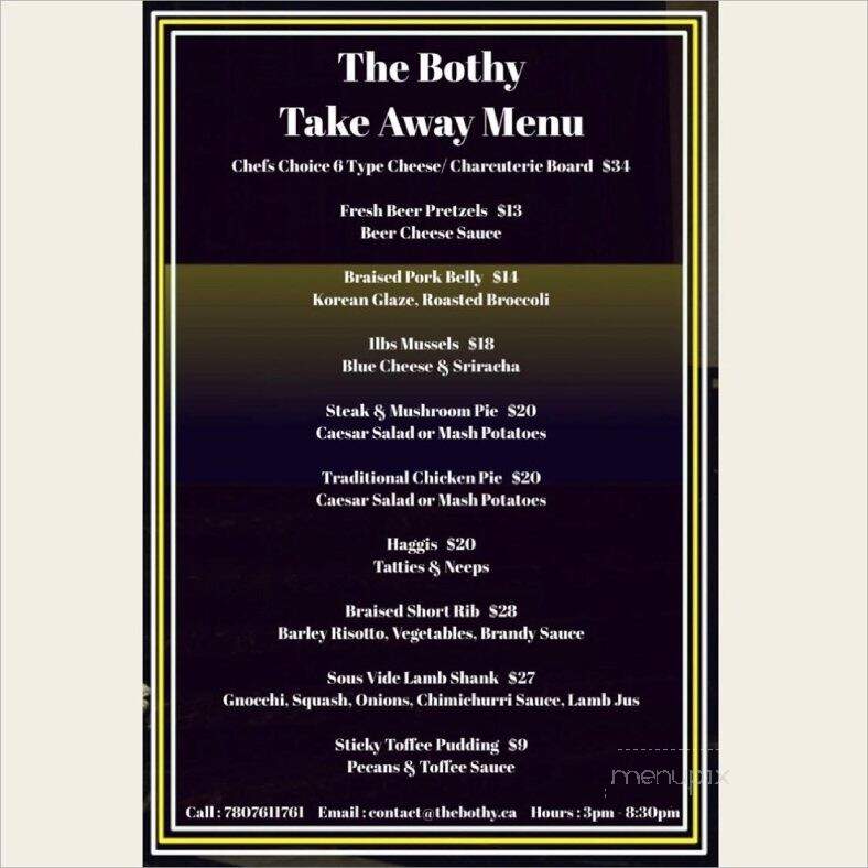 The Bothy Wine & Whisky Bar - Edmonton, AB menu_pic
