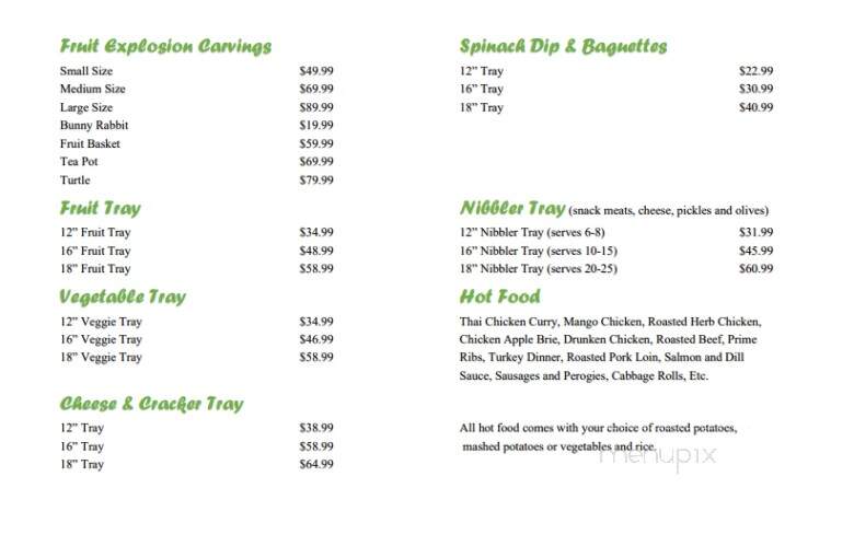 Creme Puff Bakery - Telus Plaza - Edmonton, AB menu_pic