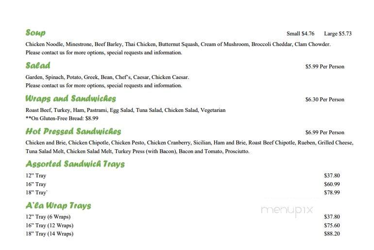 Creme Puff Bakery - Telus Plaza - Edmonton, AB menu_pic