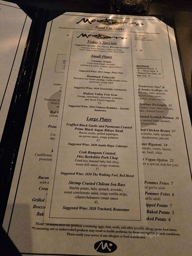 Montarra - Algonquin, IL menu_pic