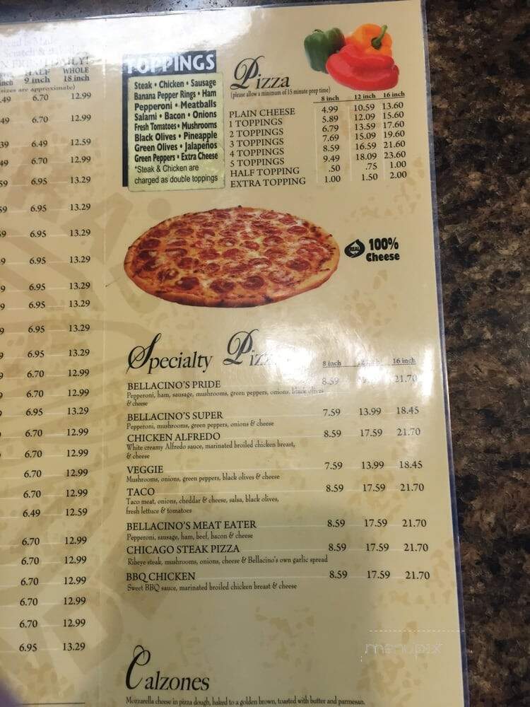 Bellacino's Pizza and Grinders - Morris, IL menu_pic