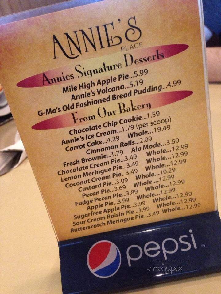 Annie's Place - Topeka, KS menu_pic