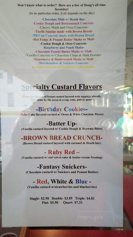 G's Frozen Custard & Yogurt - Topeka, KS menu_pic