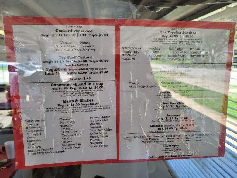 G's Frozen Custard & Yogurt - Topeka, KS menu_pic