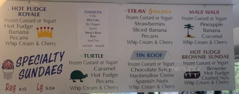 G's Frozen Custard & Yogurt - Topeka, KS menu_pic
