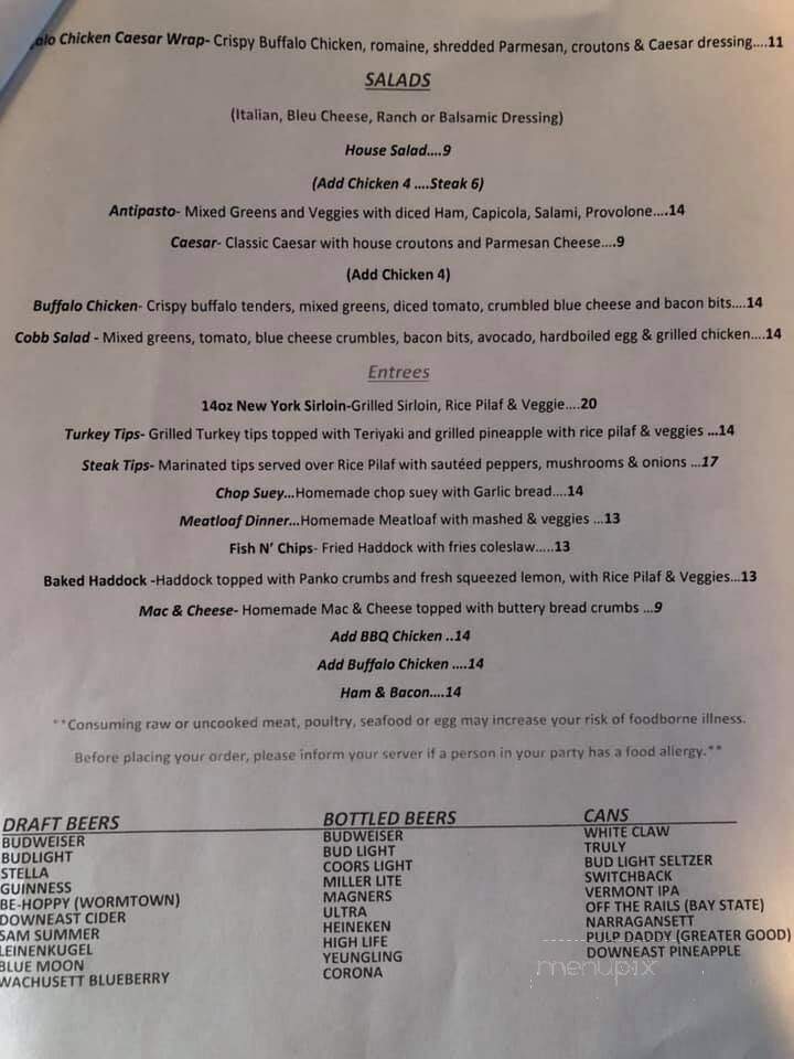 Banner Bar & Grill - Worcester, MA menu_pic