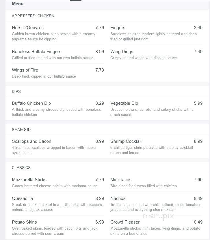 Damien's - Hanson, MA menu_pic
