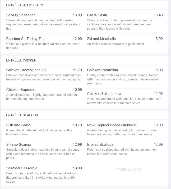 Damien's - Hanson, MA menu_pic