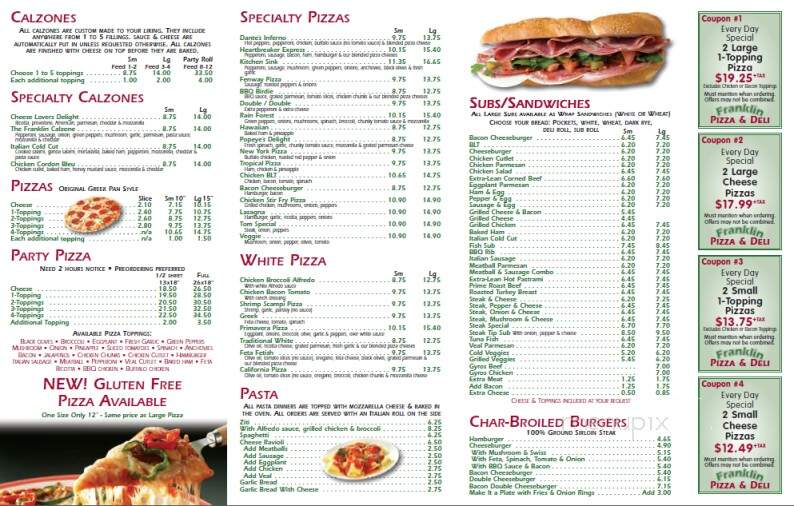 Franklin Pizza & Deli - Franklin, MA menu_pic