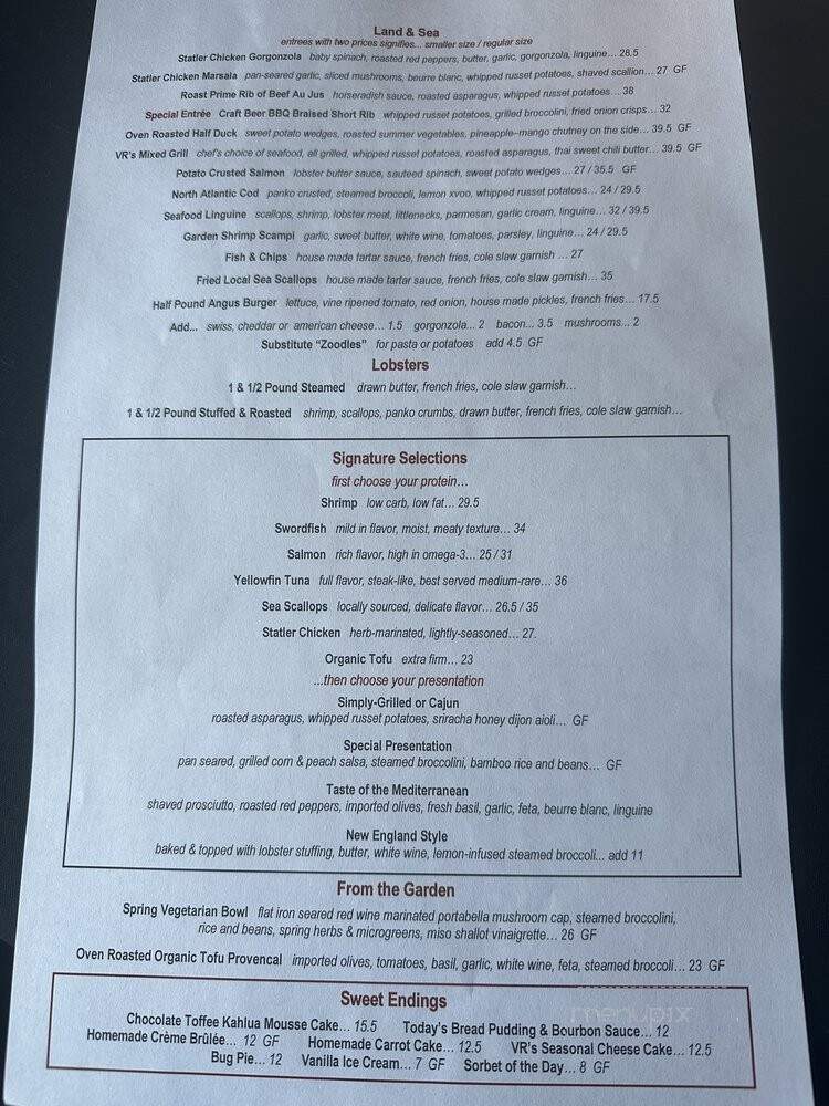 Van Rensselaer's Restaurant - South Wellfleet, MA menu_pic