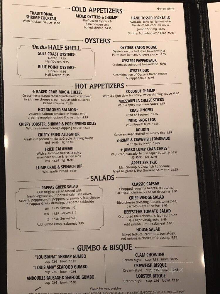 Pappadeaux Seafood Kitchen - Norcross, GA menu_pic