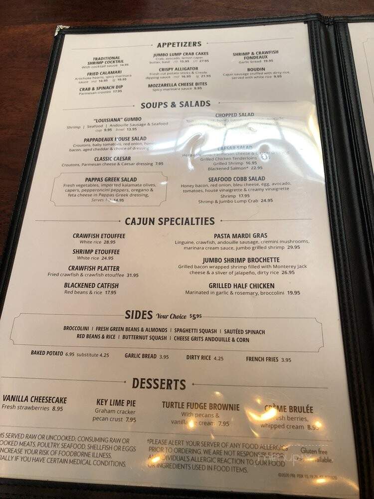 Pappadeaux Seafood Kitchen - Norcross, GA menu_pic
