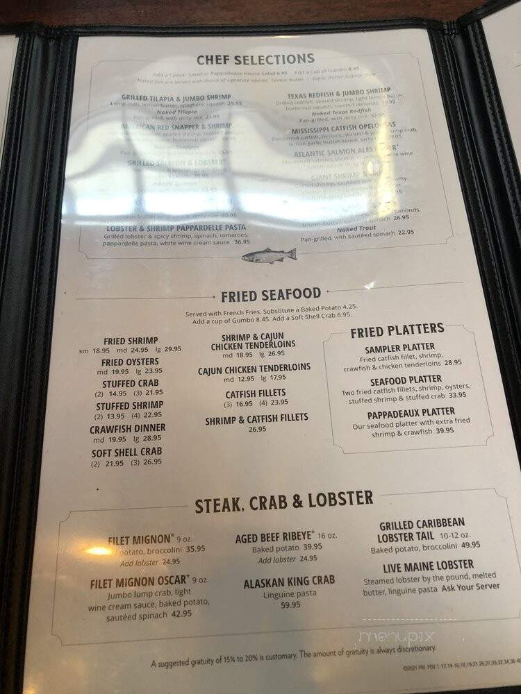 Pappadeaux Seafood Kitchen - Norcross, GA menu_pic