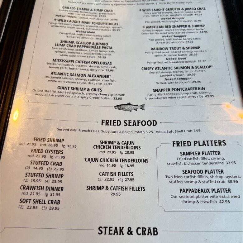 Pappadeaux Seafood Kitchen - Norcross, GA menu_pic