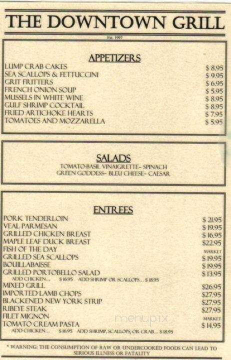 Downtown Grill - Macon, GA menu_pic