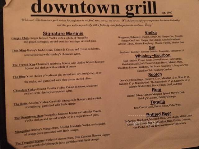 Downtown Grill - Macon, GA menu_pic