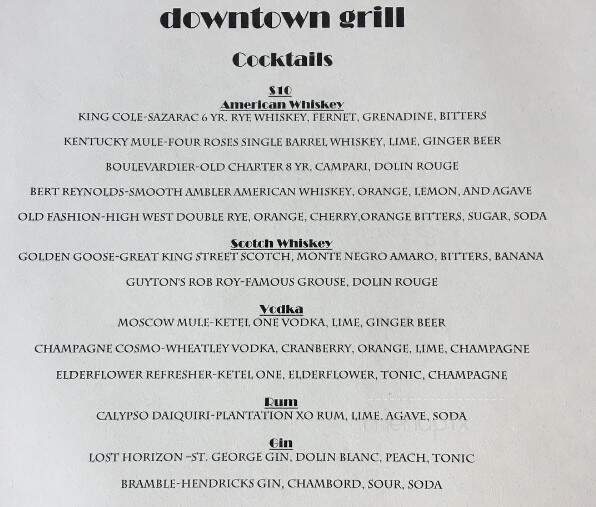 Downtown Grill - Macon, GA menu_pic