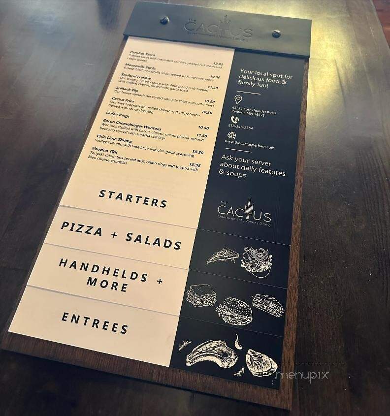 Cactus - Perham, MN menu_pic