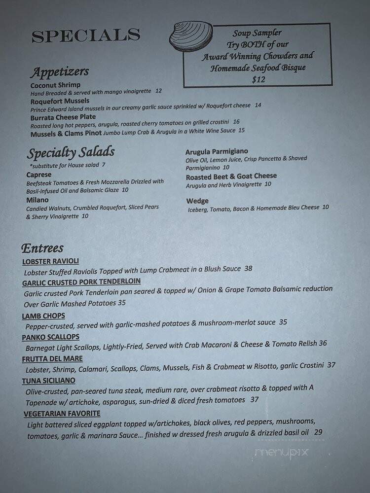 Stefano's Seafood & Pasta - Long Beach Township, NJ menu_pic