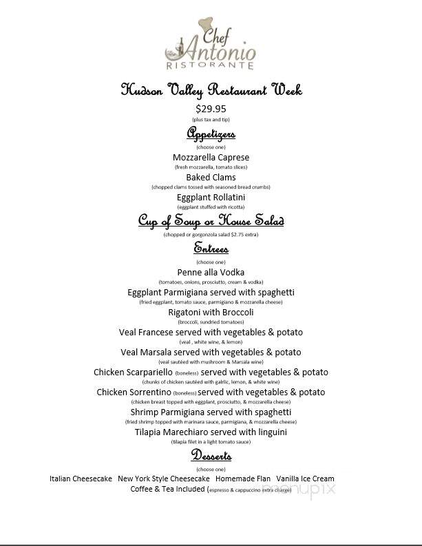 Chef-Antonio's Restaurant - Mamaroneck, NY menu_pic