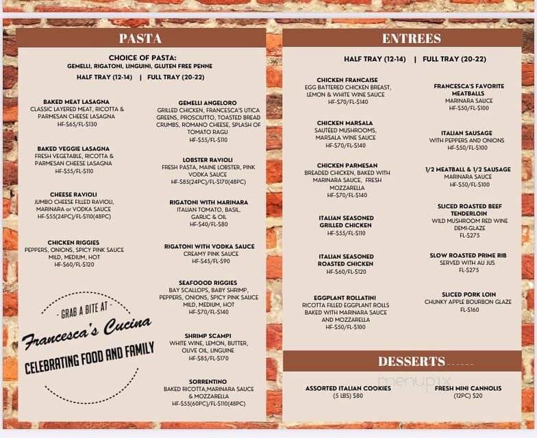 Francesca's Cucina - Syracuse, NY menu_pic