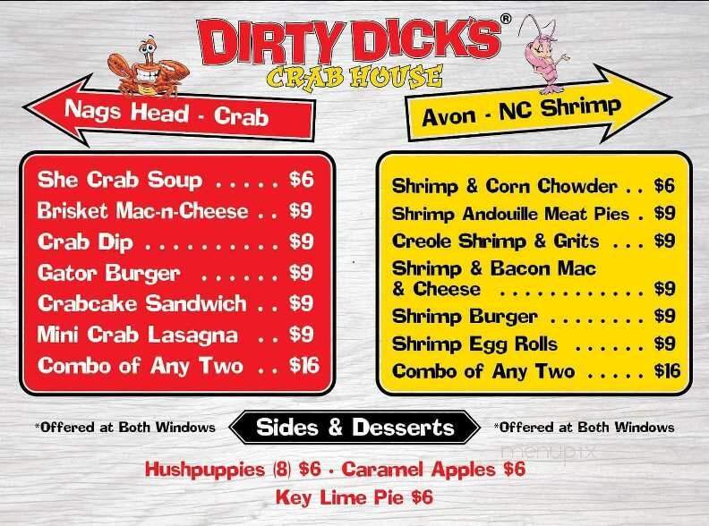 Dirty Dick's Crab House - Avon, NC menu_pic