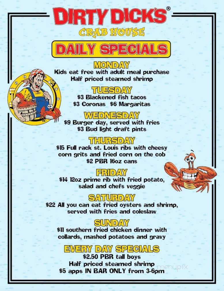 Dirty Dick's Crab House - Avon, NC menu_pic