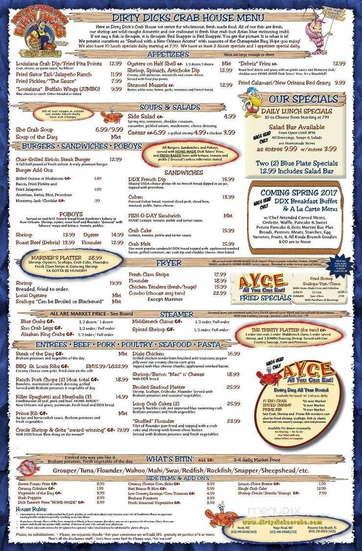Dirty Dick's Crab House - Avon, NC menu_pic