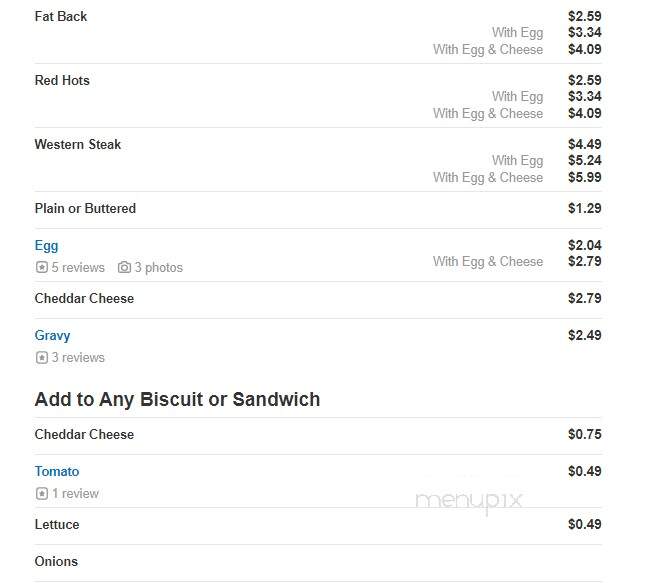 Sunrise Biscuit Kitchen - Louisburg, NC menu_pic