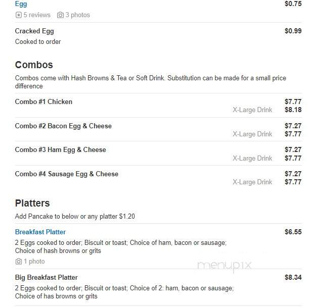 Sunrise Biscuit Kitchen - Louisburg, NC menu_pic