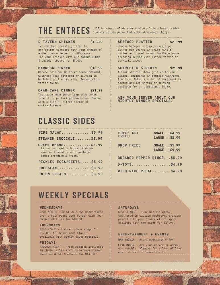 Mifflinburg Hotel - Mifflinburg, PA menu_pic