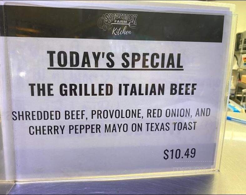 Shady Brook Farm - Yardley, PA menu_pic