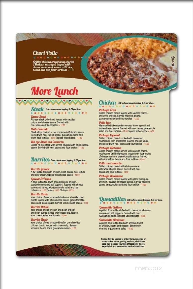 Los Portales Mexican Restaurant - Jackson, TN menu_pic
