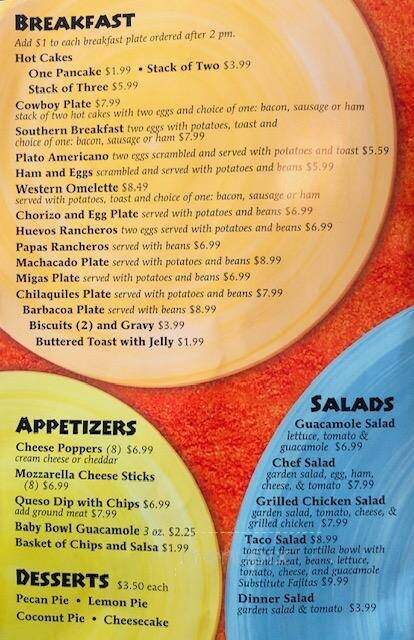 Pacho Garcia Cafe - Dilley, TX menu_pic