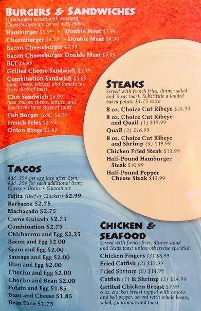Pacho Garcia Cafe - Dilley, TX menu_pic