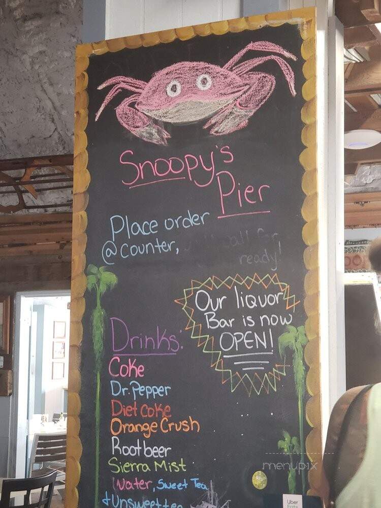Snoopy's Pier - Corpus Christi, TX menu_pic