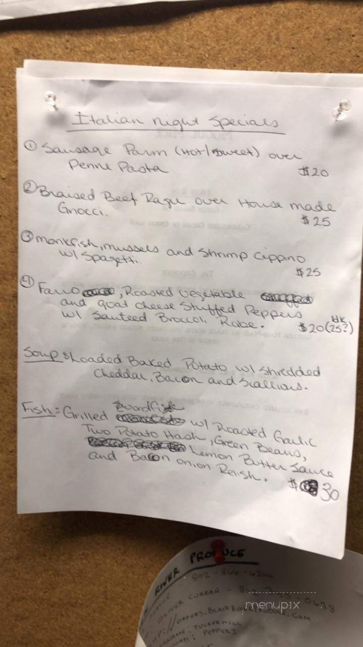 Tucker Hill Inn & Steak Place - Waitsfield, VT menu_pic