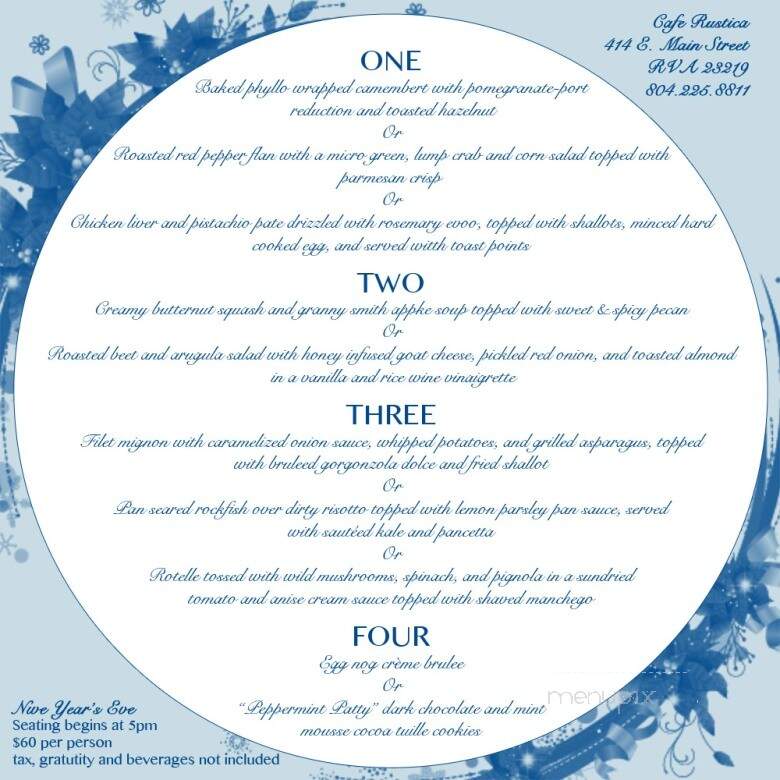Cafe Rustica - Richmond, VA menu_pic