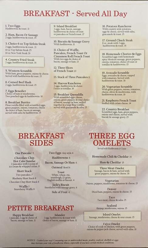 Island Cafe - Anacortes, WA menu_pic