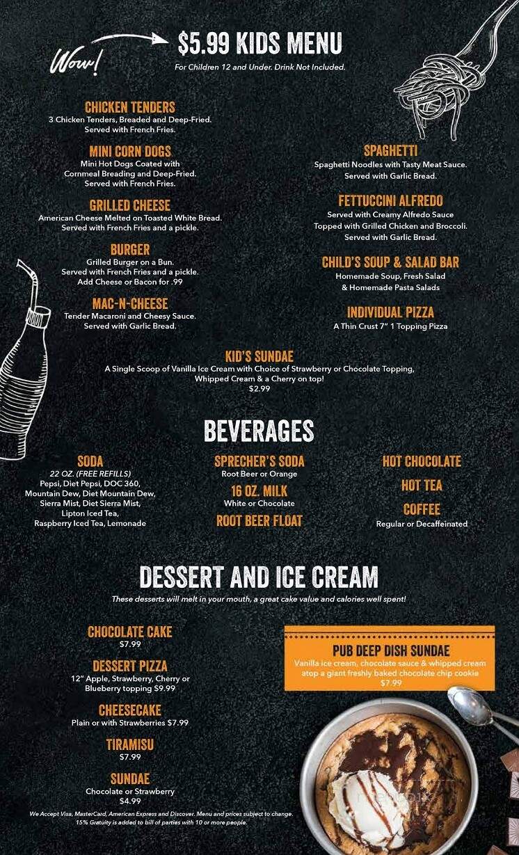 Pizza Pub - Wisconsin Dells, WI menu_pic
