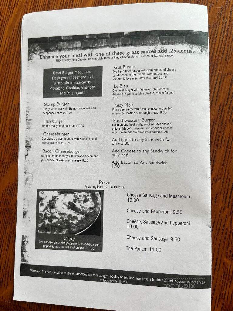 Stokes Pub - Janesville, WI menu_pic